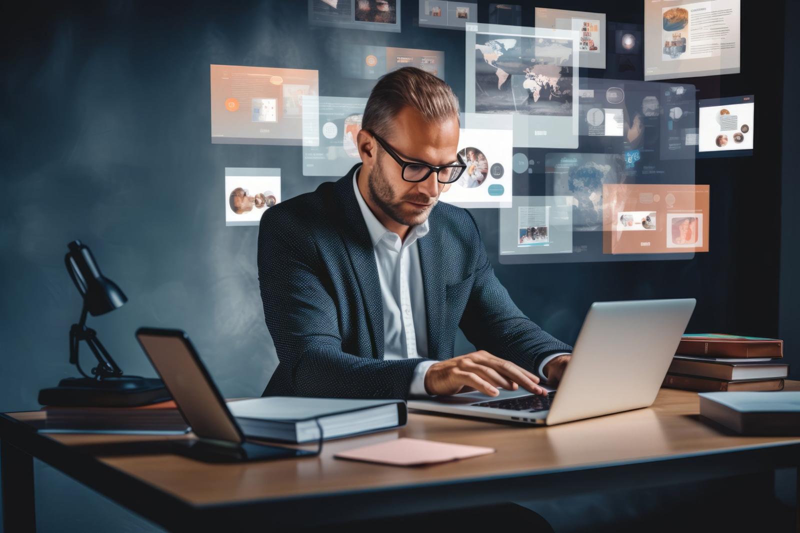 Business owner promoting his local brand online